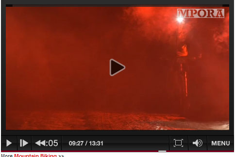 stodge riding through Strathpuffer fireworks